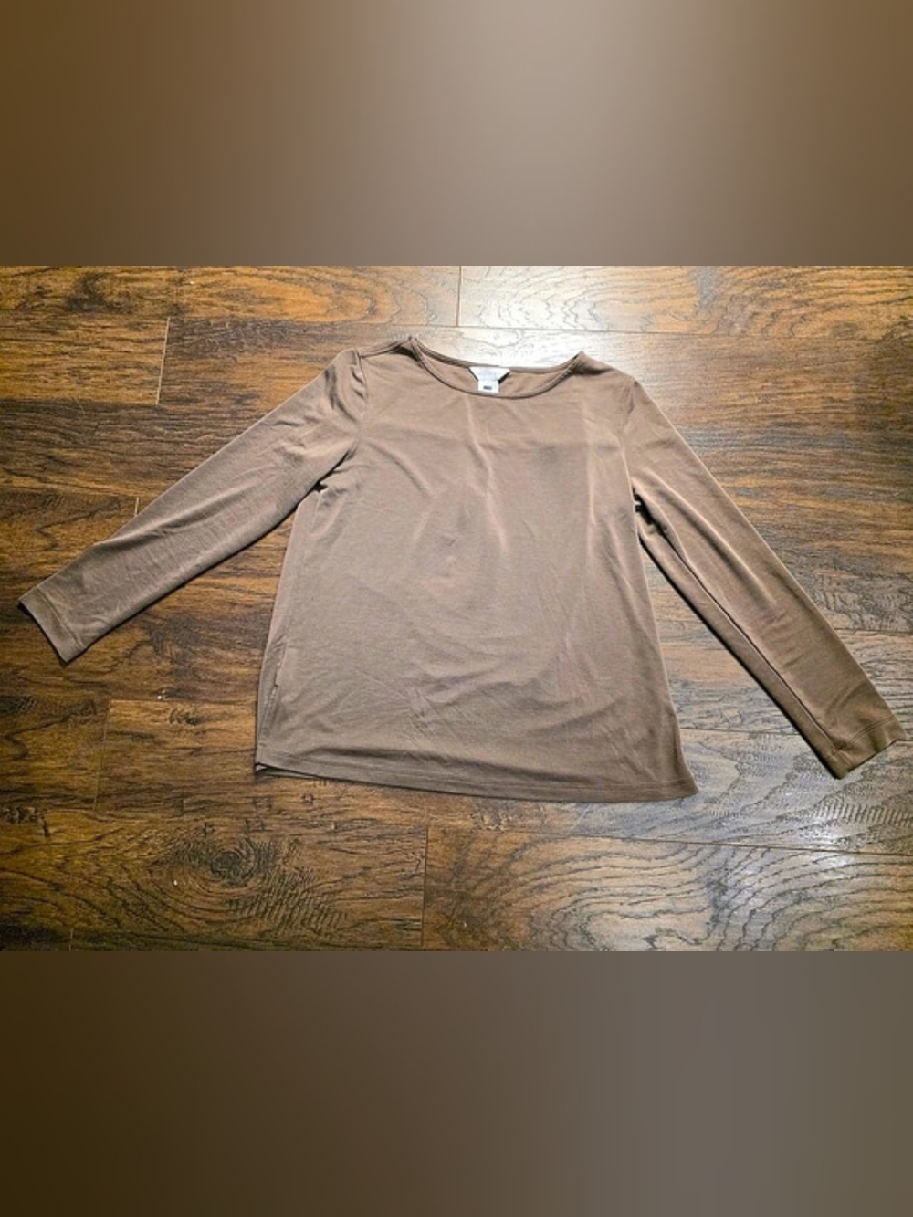Multiples Long Sleeve Top in Brown Size XS Like New